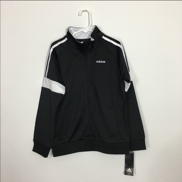 Boys Adidas Black and White Tracksuit - Picture 2 of 6